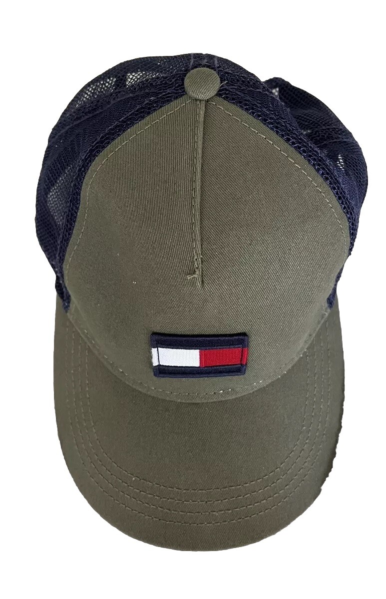 Tommy Hilfiger Men's Sage Green Logo Adjustable Baseball Cap Sports Core