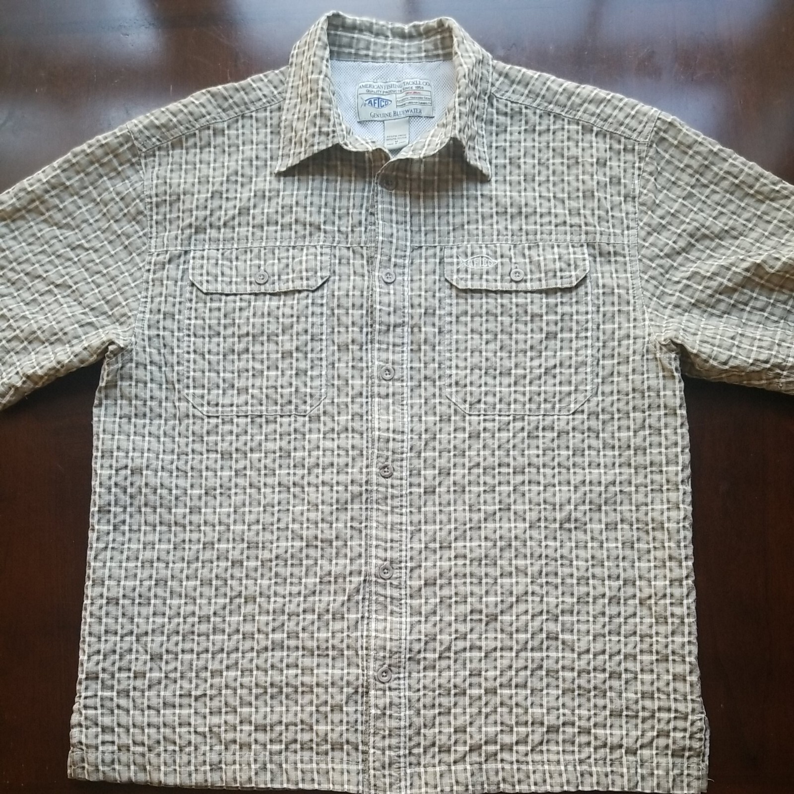 Aftco Genuine Bluewater Vented Fishing Shirt Mens M T… Gem