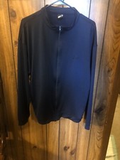 Asics men's jacket full zip Navy pockets polyester size XL EUC