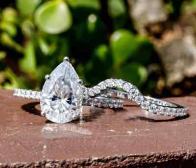 Pear Cut Lab Grown/CVD Diamond Bridal Engagement