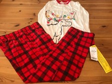 Carters Christmas Reindeer Cotton 2 Pc PJ Set Size 8/8A NWT