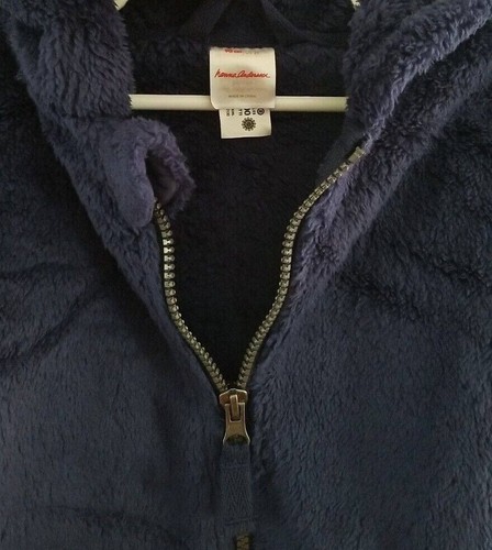 NWOT HANNA ANDERSSON NAVY BLUE MARSHMALLOW FLEECE JACKET 90 3T $54 - Picture 3 of 6