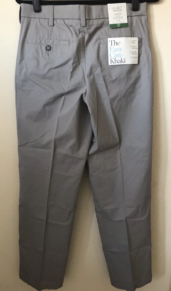 NWT Croft & Barrow The Easy Care Khaki Classic Fit Pleat Front Men's Pants 31x30 - Image 4 of 4