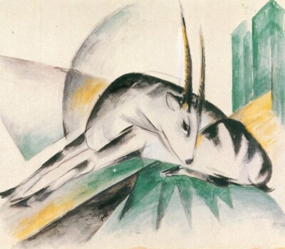 Antelope Art Print by Franz Marc   1912 German Expressionist Animal Abstraction