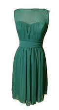 David's Emerald Short Sweetheart Illusion Mesh Neckline Bridesmaid Dress Size 8