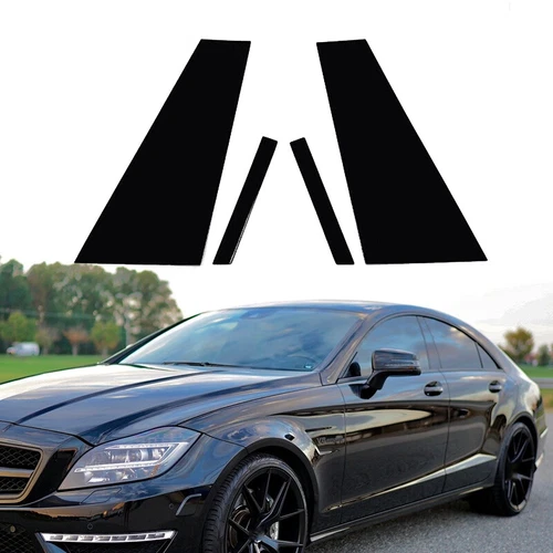 4pcs Glossy Black Pillar Posts Window Trim For Mercedes-Benz CLS-Class 2012-2016
