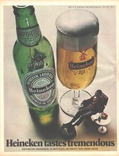 1970 Heineken Beer Vintage Print Ad Tastes Tremendous
