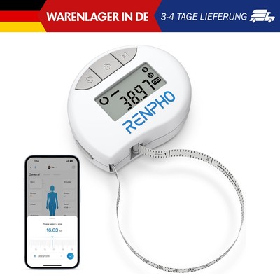 RENPHO Bluetooth Maßband Smart Körperumfangmaßband Körperanalyse Fitness Beauty
