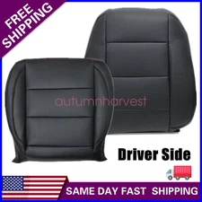 For 2006-2010 VW Jetta Driver Bottom & Top Replacement Leather Seat Cover Black