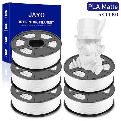 JAYO 5KG PLA Matt Weiß 3D Drucker Filament 1,75mm 1,1KG PLA Matte Nicht-glänzend