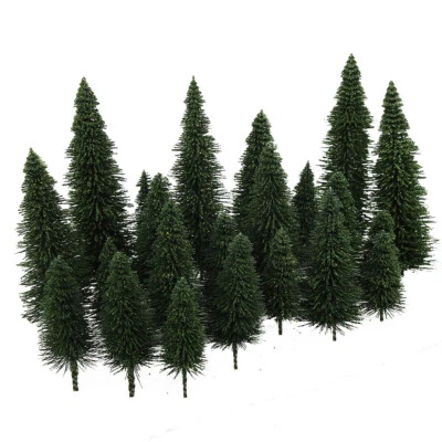 40pcs Model Pine Trees Deep Green Christmas Village HO O N Gauge Railway Layout
