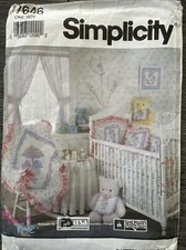 Simplicity Pattern 7646 Baby Room Crib Pillows Blanket Curtains UNCUT