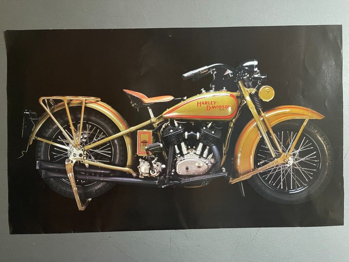 1930 Harley Davidson Model V Motorcycle Picture, Print RARE