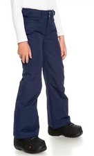 Roxy Girls Backyard Snow Pants With 10k DryFlight Small Navy Blue NWT