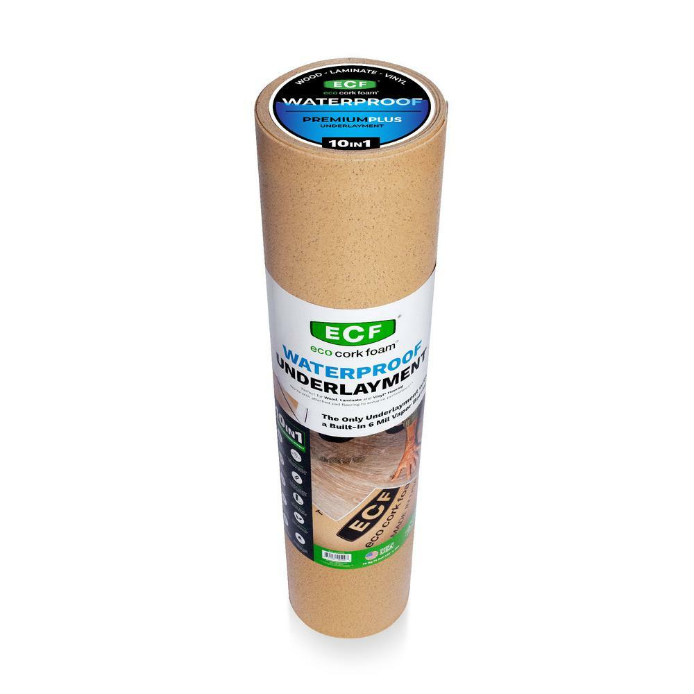 Eco Cork Foam Underlayment Tan Waterproof Attached Vapor Barrier ...