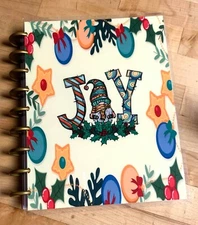 Gnomes JOY Merry Christmas Holiday Cover Set 4 use w/ the Classic Happy Planner~