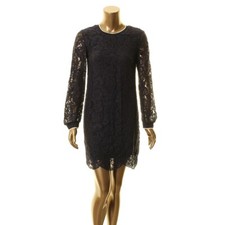 LAUREN RALPH LAUREN NEW Women's Stripe-trim Lace Shift Dress TEDO