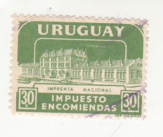 URUGUAY 1960. National Printing Works Building. Parcel Post. 30c. Sc# Q91. Used