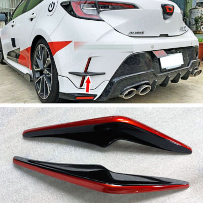 Black + RED Fit For TOYOTA Corolla Auris Sport Hatchback Rear Flaps Canards 2PCS