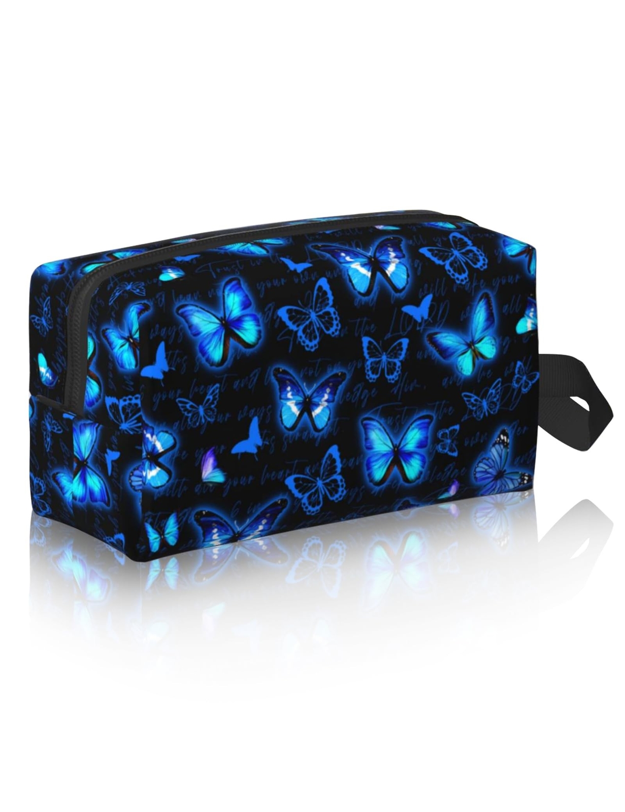 Cute Butterfly Makeup Bag Large Cosmetic Pouch for Women Toiletry Travel Organizer  