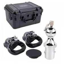 60618 Upgraded Anti-Theft Lock Puck System Gooseneck Hitch Ball Assembly with 