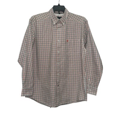 Ariat Pro Series Plaid Long Sleeve Button Down Large Western Cowboy Workwear