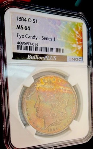1884-O Morgan Dollar (NGC MS-64) Eye Candy Series 1, Toner, BullionPLUS