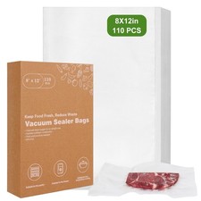 110 Pcs 8x12 Inch Vacuum Sealer Bags for Meal Meat Vegetables Sous Vide