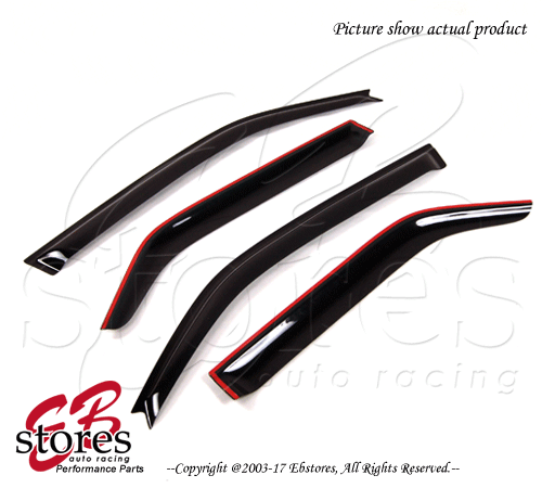 Black Tinted Out-Channel Vent Visor Deflector 4pcs 2005-2010 Chrysler 300 Sedan - Bild 1 von 4
