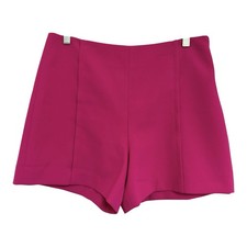 Mango Hot Pink Fuchsia High Waisted Tailored Dress Shorts Sz M Preppy Clueless