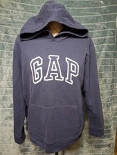 GAP Pullover Hoodie size Large Navy Blue Embroidered Logo Unisex casual spring