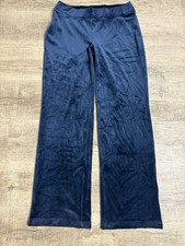 Juicy Couture Blue OG Big Bling Velour Track Pant large Pull On Y2K 2000s