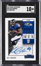 2018 CONTENDERS AUTOGRAPHED #294 GUS EDWARDS ROOKIE RC SGC 10 GM