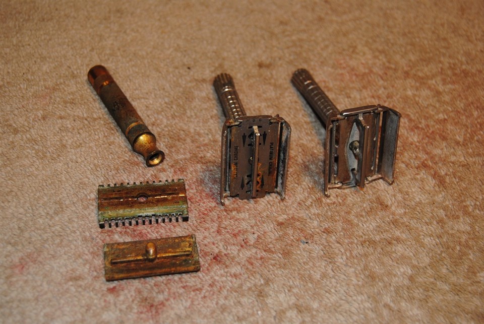 Vintage Gillette Safety Razors and Blades Lot Berkeley Twenty Grand Pal ...