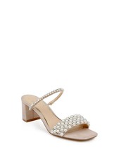 JEWEL BADGLEY MISCHKA Womens Silver Orsen Slip On Heeled Sandal 6.5 M