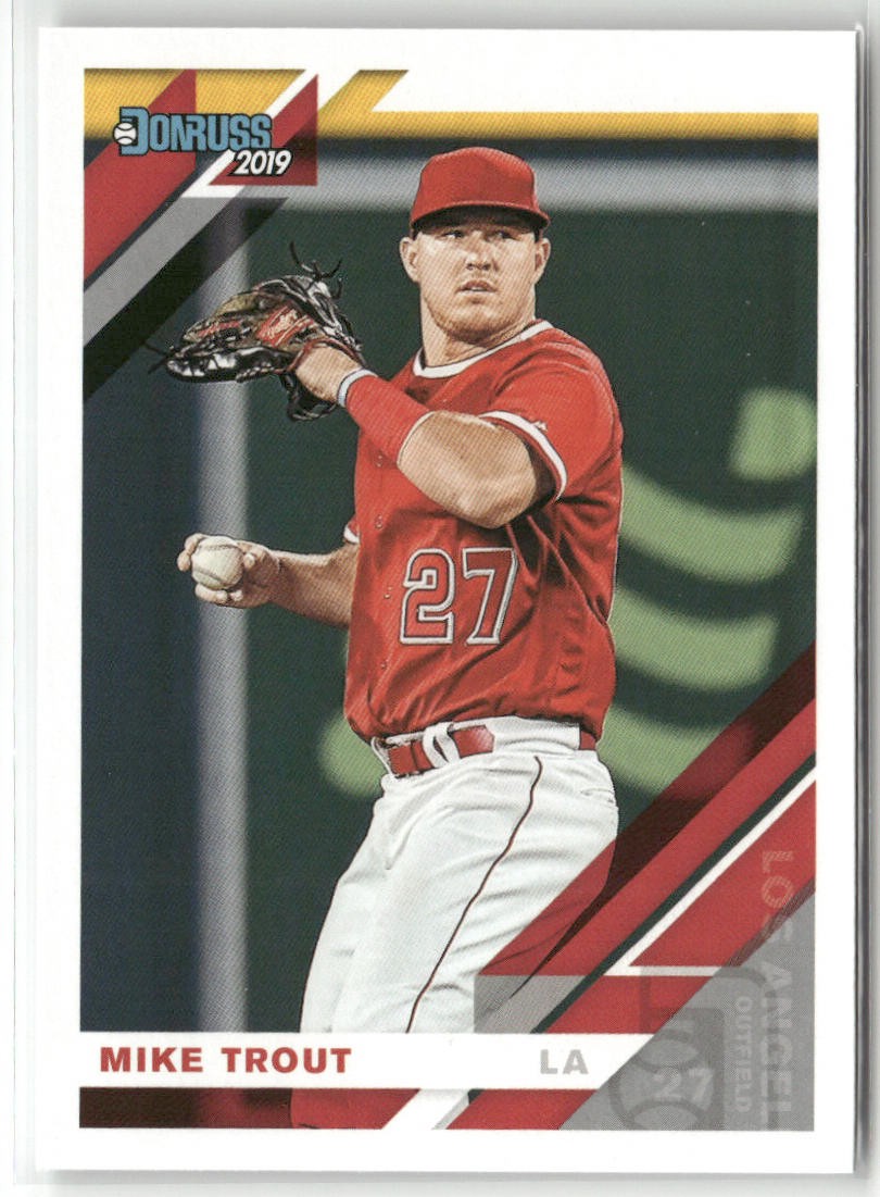 2019 DONRUSS #170B MIKE TROUT LOS ANGELES ANGELS THROWING