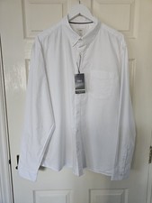M S Cotton Shirt Size 3XL Mens Slim Fit White New With Tags storage Marks