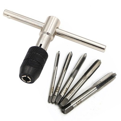 T Type Tap Wrench 3mm 6mm Hand Thread Tapping Tool Set M6 M8 Repair