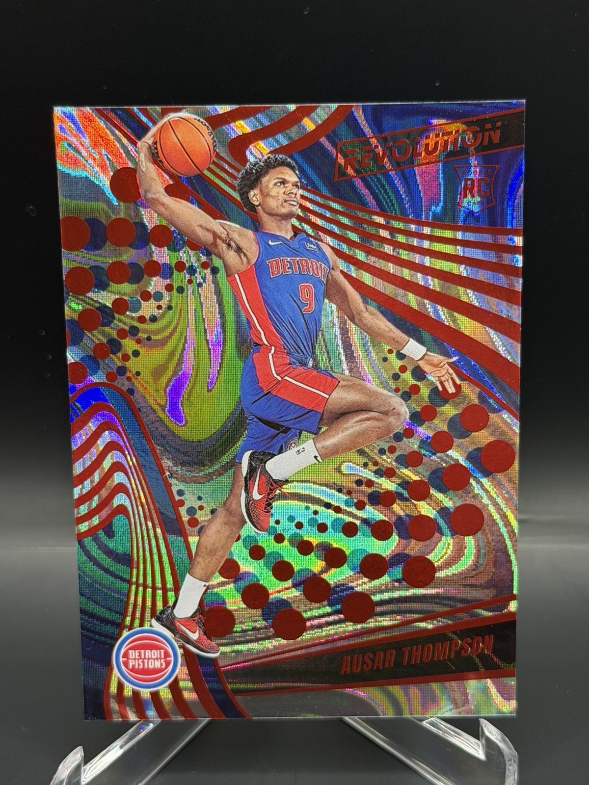 2023-24 Panini Revolution - Rookies Ausar Thompson #117 Red Swirl /199 (RC)