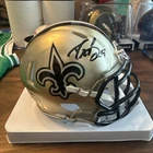 Drew Brees Autograph Beckett Witness New Orleans Saints Mini Helmet