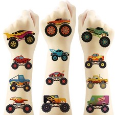 60PC Temporary Tattoos Stickers,Birthday Party Supplies Favors Waterproof Truck