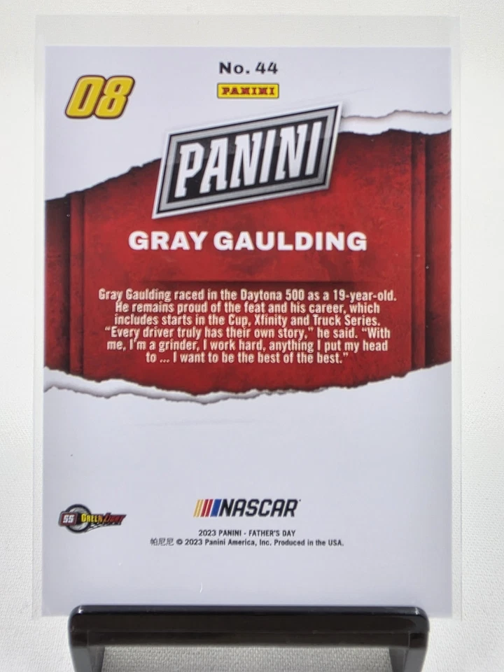 Gray Gaulding 2023 Panini Father's Day Green Parallel 1/5 #44 NASCAR - Image 3 of 3