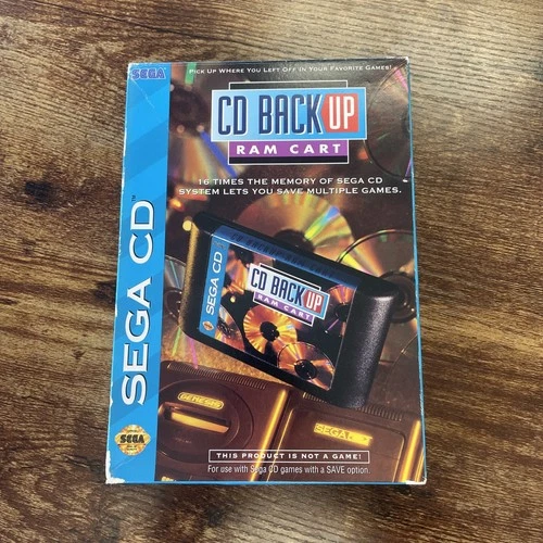 SEGA CD RAM CART Backup - COMPLETE IN BOX w/ manual *SHELF WEAR*