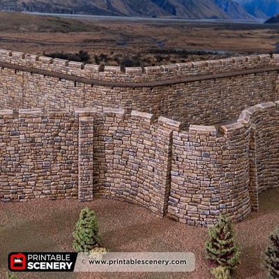 Throne & Ash - Medieval Stone Fort Walls, Terrain for DND, Tabletop Games (28mm)
