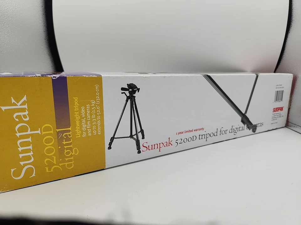 Trípode Sunpak 5200D 52" para cámaras digitales/gopros/teléfonos inteligentes caja abierta Foto 2 de 2