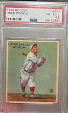 1933 Goudey Hack Wilson #211 RC Rookie PSA 4.5 POP 15
