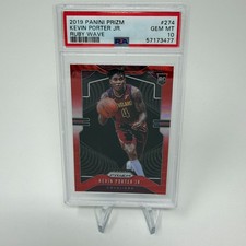 2019-20 Panini Prizm PSA 10 Rookie Ruby Wave Kevin Porter Jr #274 RC Card SP. rookie card picture