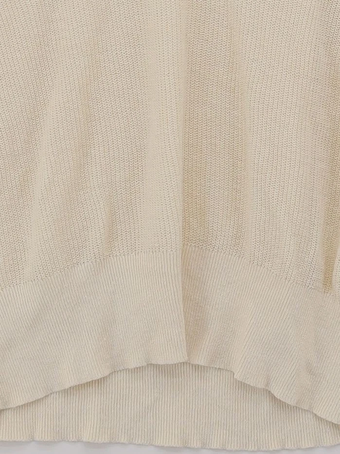 Comptoir Des Cotonniers Women's Jumper M White 100% Linen V-Neck Pullover — 第 4/4 张图片