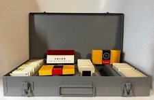 Vintage Brumberger 35mm Slide Coin Storage Box Metal Case With 100 Slides