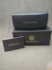 VERSACE Authentic Hard Eyeglasses Case in Black with Box/Booklet